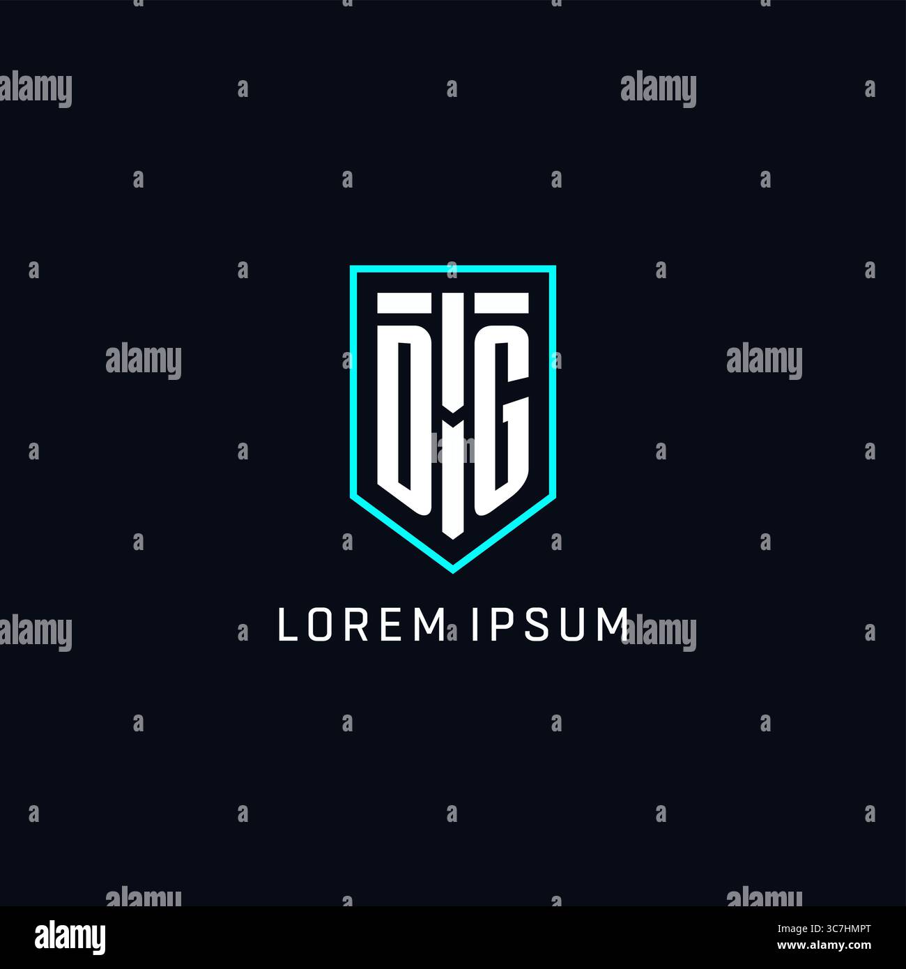 Monogram DG logo shield shape geometric style with simple creative initial logo design vector graphic Stock Vector
