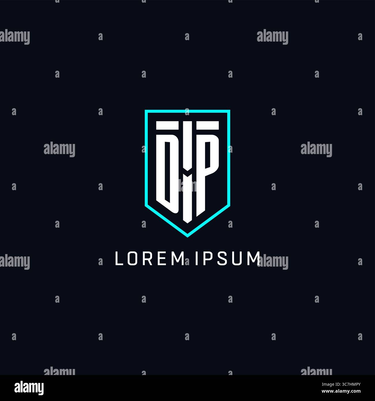 Monogram DP logo shield shape geometric style with simple creative initial logo design vector graphic Stock Vector