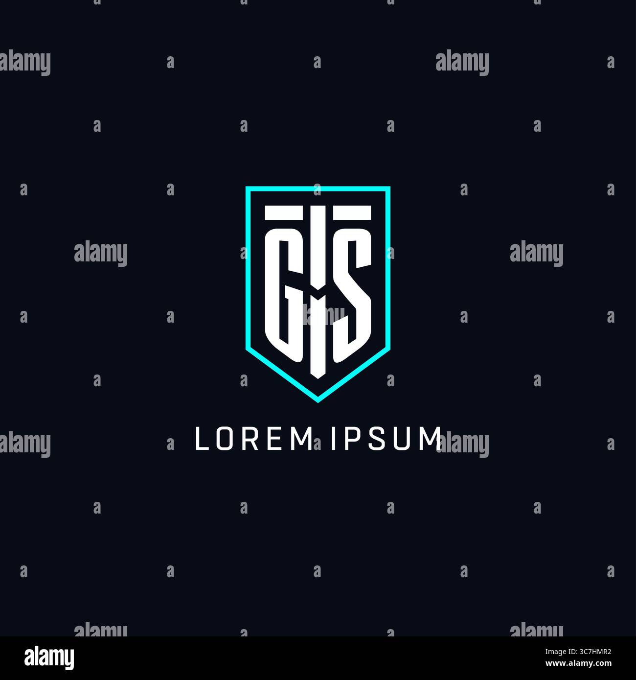 Monogram GS logo shield shape geometric style with simple creative initial logo design vector graphic Stock Vector