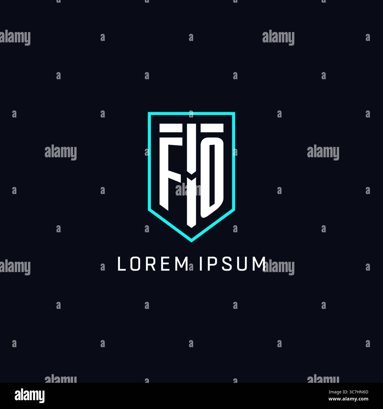 Monogram FO logo shield shape geometric style with simple creative initial logo design vector graphic Stock Vector