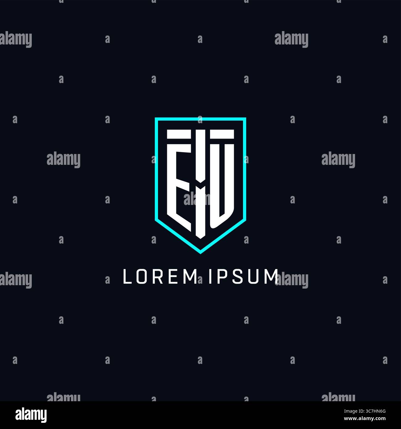 Monogram EU logo shield shape geometric style with simple creative initial logo design vector graphic Stock Vector