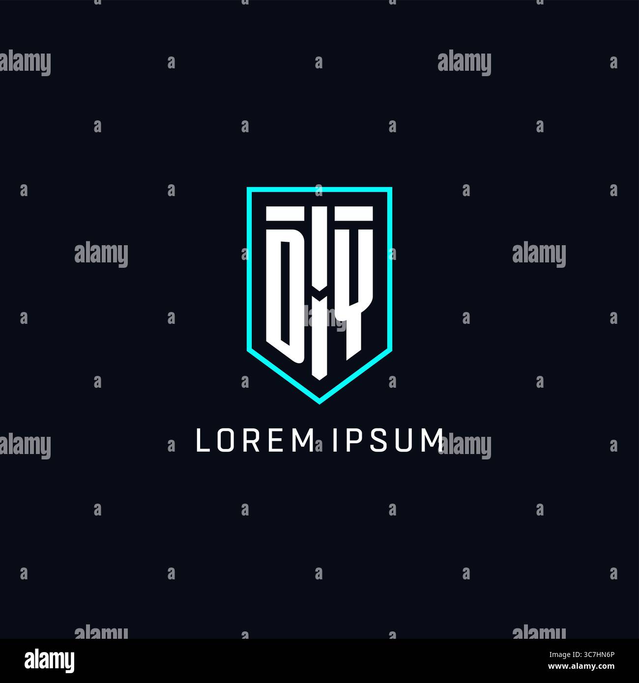 Monogram DY logo shield shape geometric style with simple creative initial logo design vector graphic Stock Vector