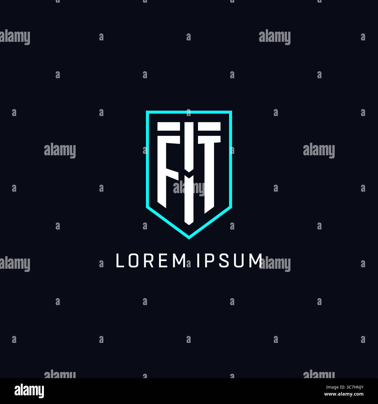 Monogram FT logo shield shape geometric style with simple creative initial logo design vector graphic Stock Vector