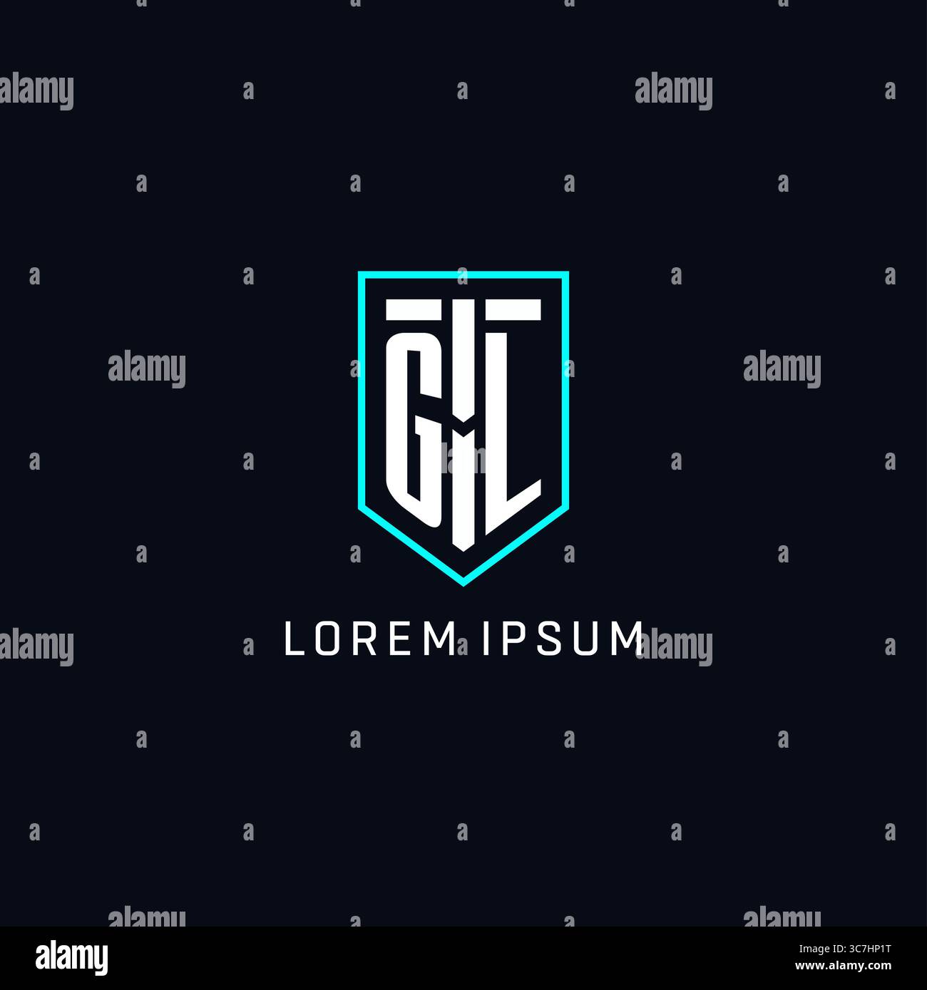Monogram GL logo shield shape geometric style with simple creative initial logo design vector graphic Stock Vector