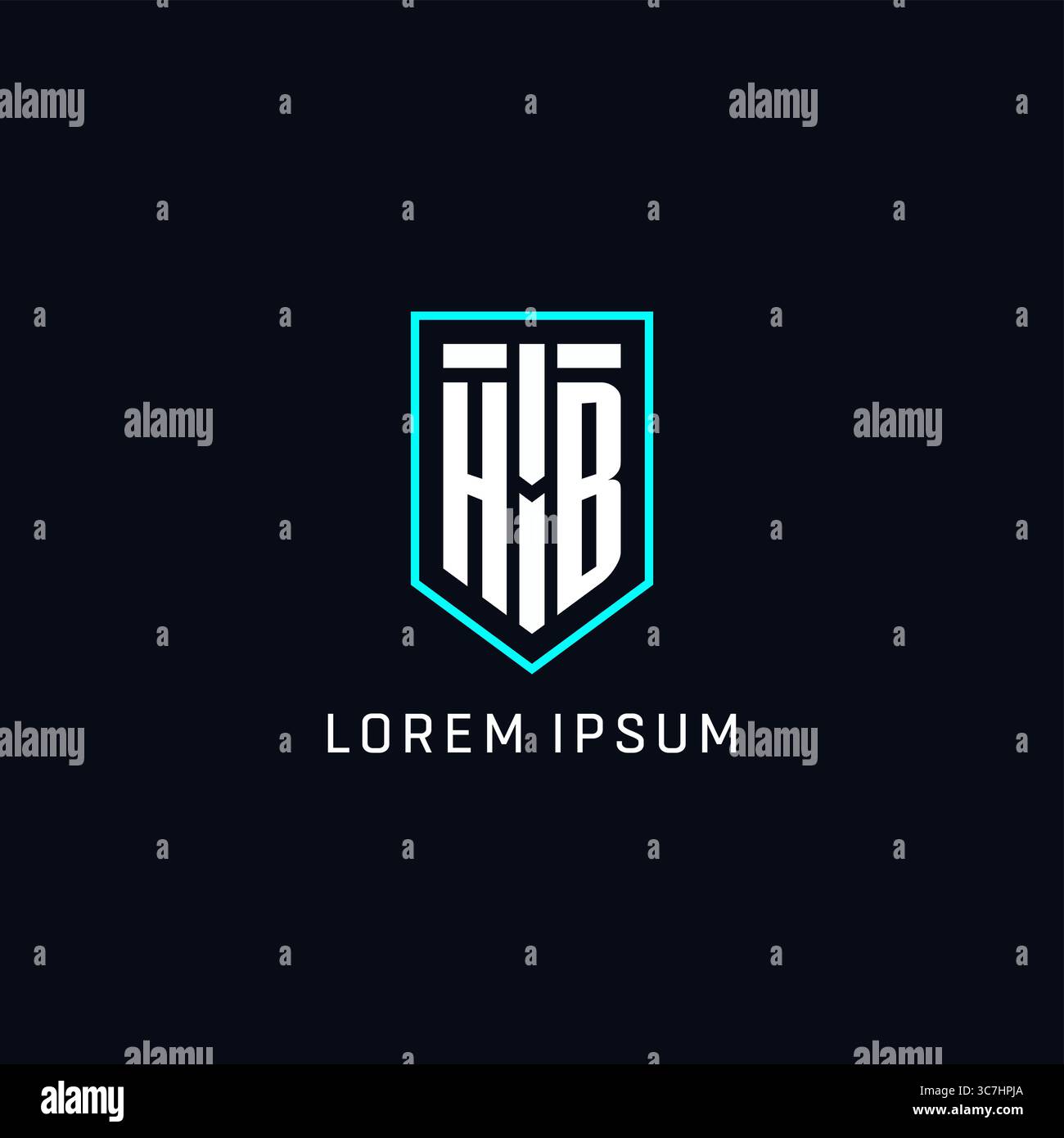 Monogram HB logo shield shape geometric style with simple creative initial logo design vector graphic Stock Vector