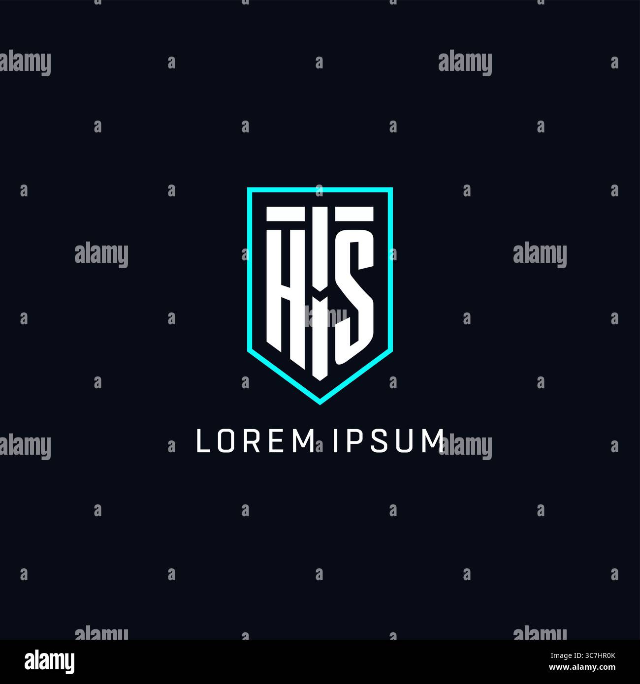 Monogram HS logo shield shape geometric style with simple creative initial logo design vector graphic Stock Vector