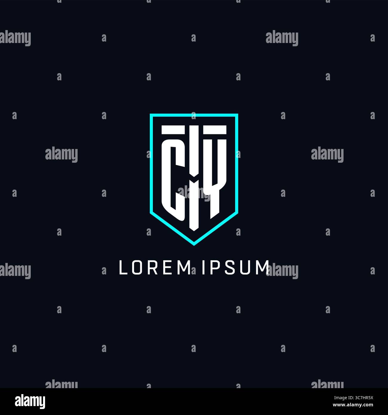 Monogram CY logo shield shape geometric style with simple creative initial logo design vector graphic Stock Vector
