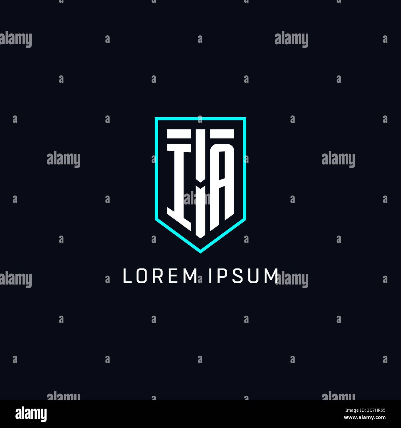 Monogram IA logo shield shape geometric style with simple creative initial logo design vector graphic Stock Vector