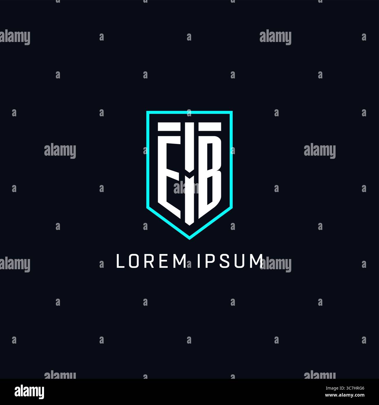 Monogram EB logo shield shape geometric style with simple creative initial logo design vector graphic Stock Vector