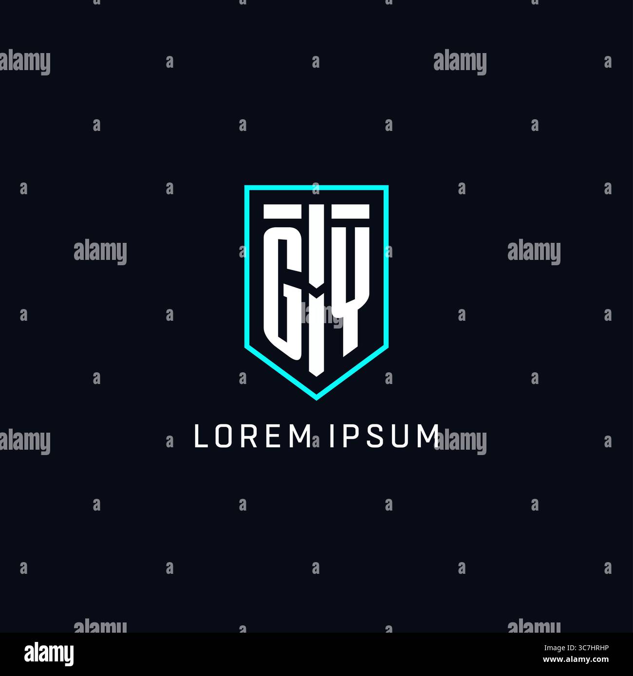 Monogram GY logo shield shape geometric style with simple creative initial logo design vector graphic Stock Vector