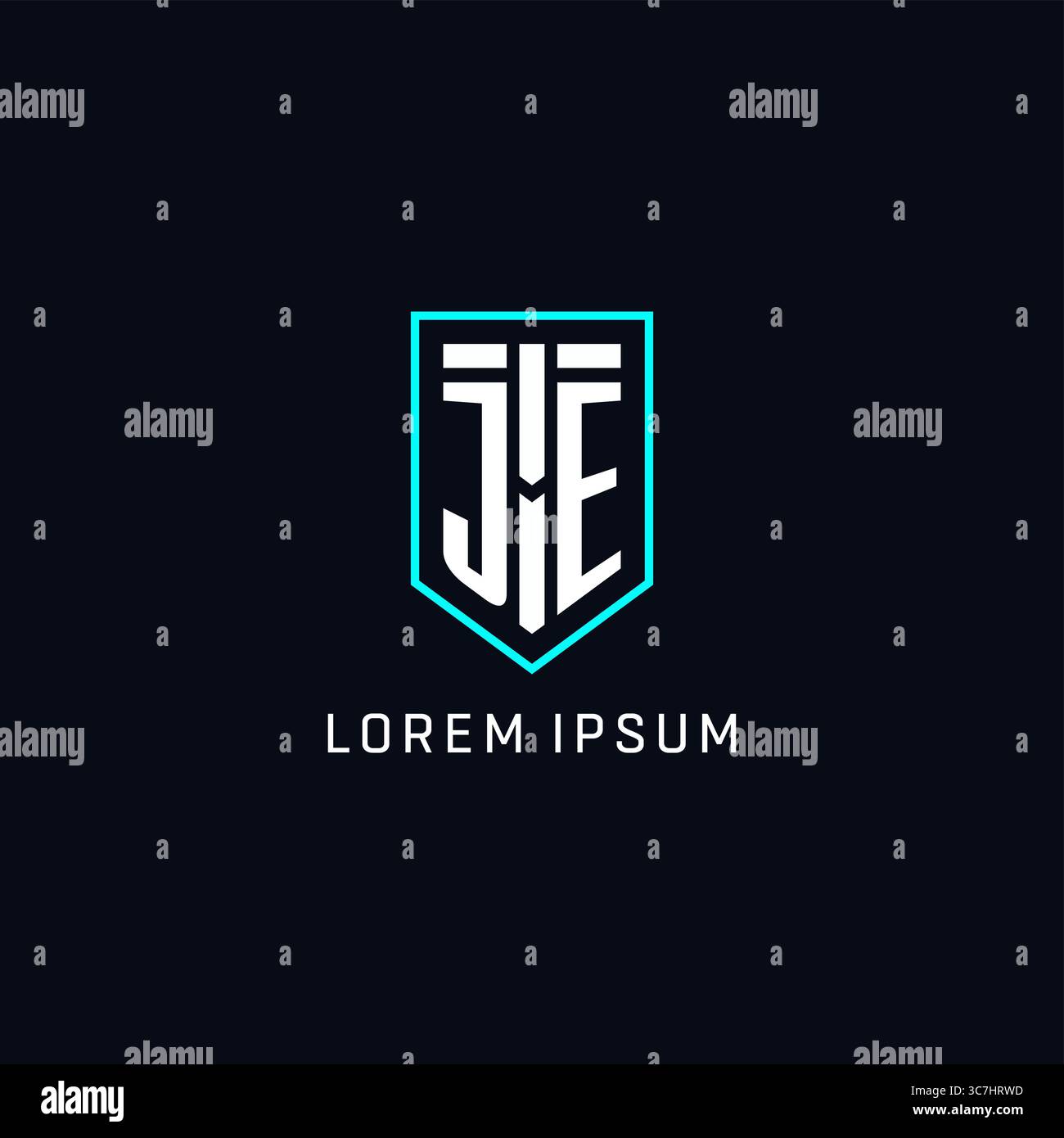 Monogram JE logo shield shape geometric style with simple creative initial logo design vector graphic Stock Vector