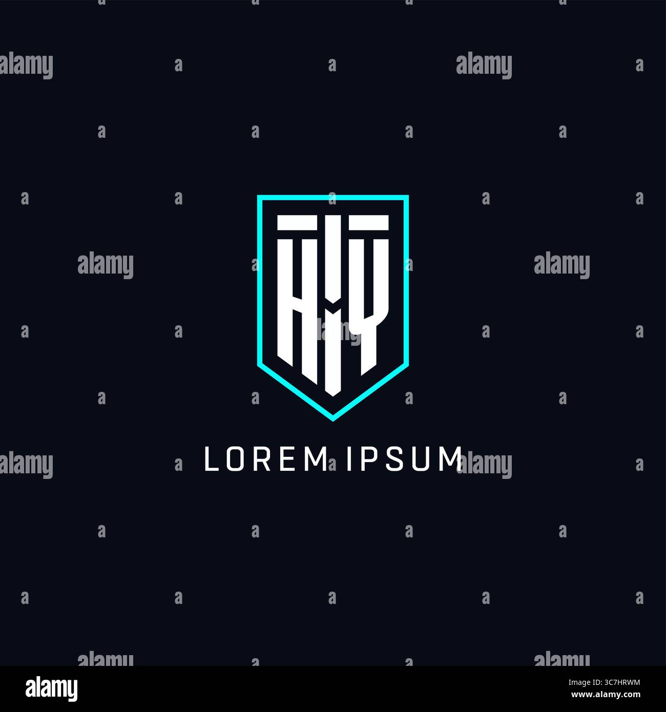 Monogram HY logo shield shape geometric style with simple creative initial logo design vector graphic Stock Vector
