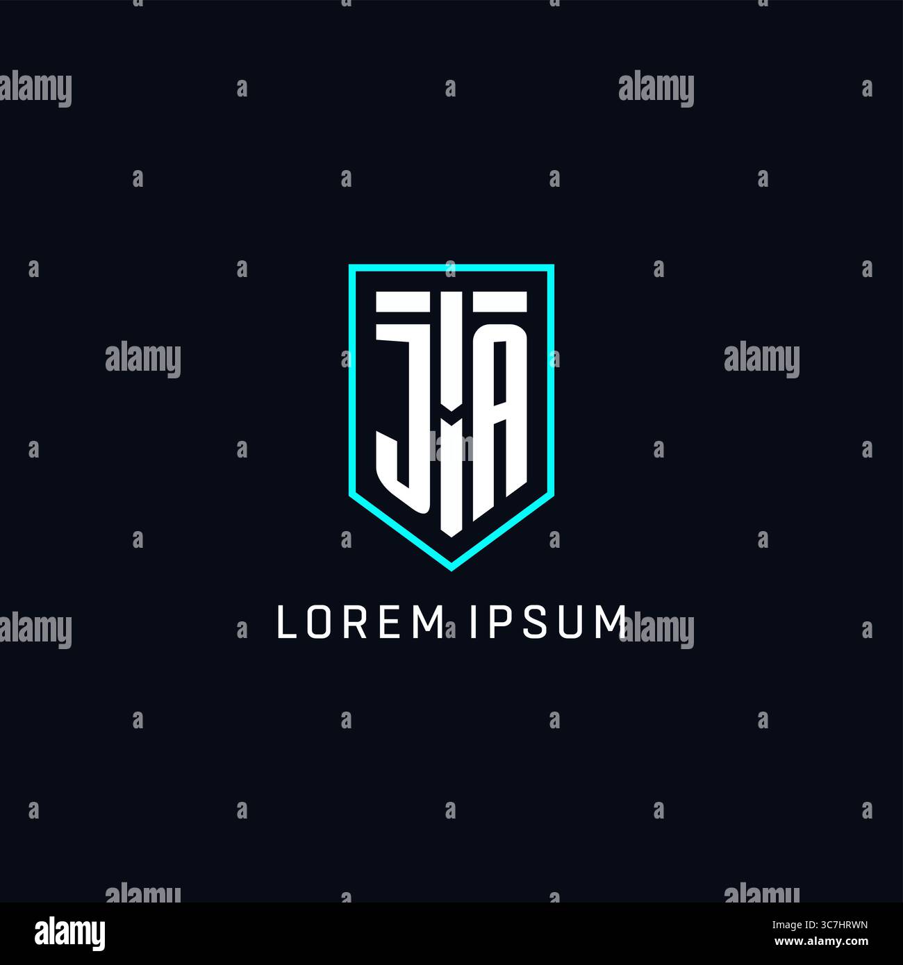 Monogram JA logo shield shape geometric style with simple creative initial logo design vector graphic Stock Vector