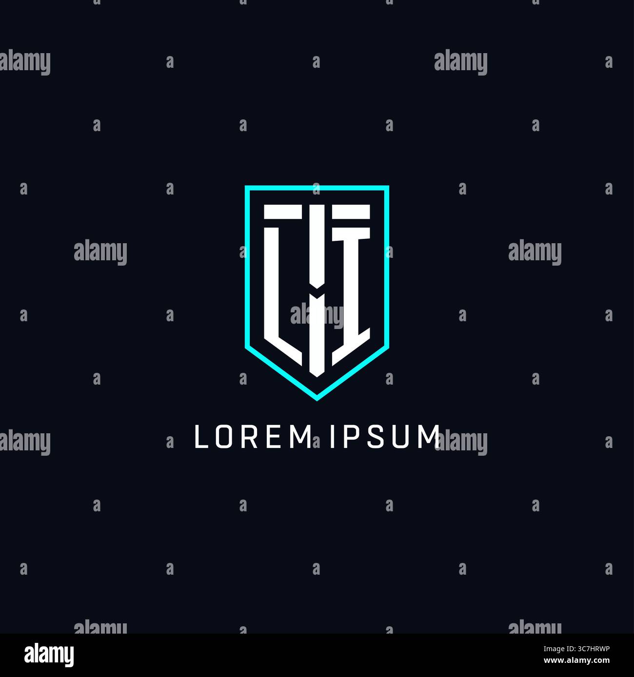 Monogram LI logo shield shape geometric style with simple creative initial logo design vector graphic Stock Vector