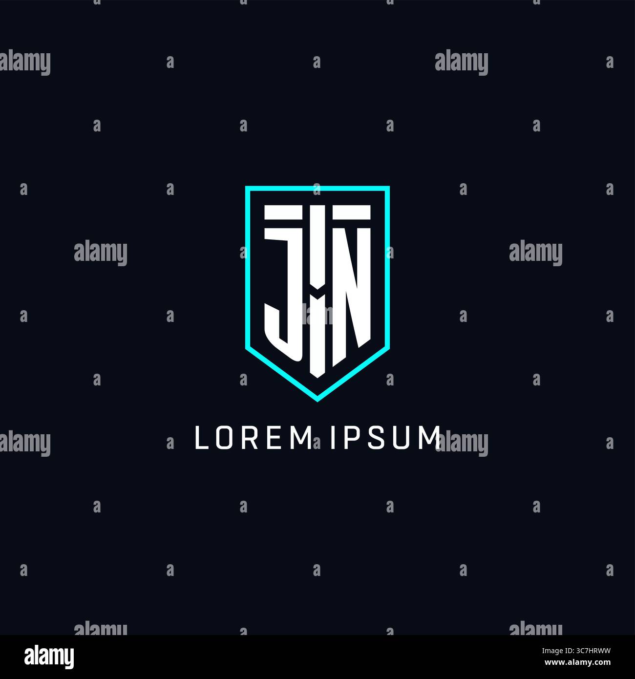 Monogram JN logo shield shape geometric style with simple creative initial logo design vector graphic Stock Vector
