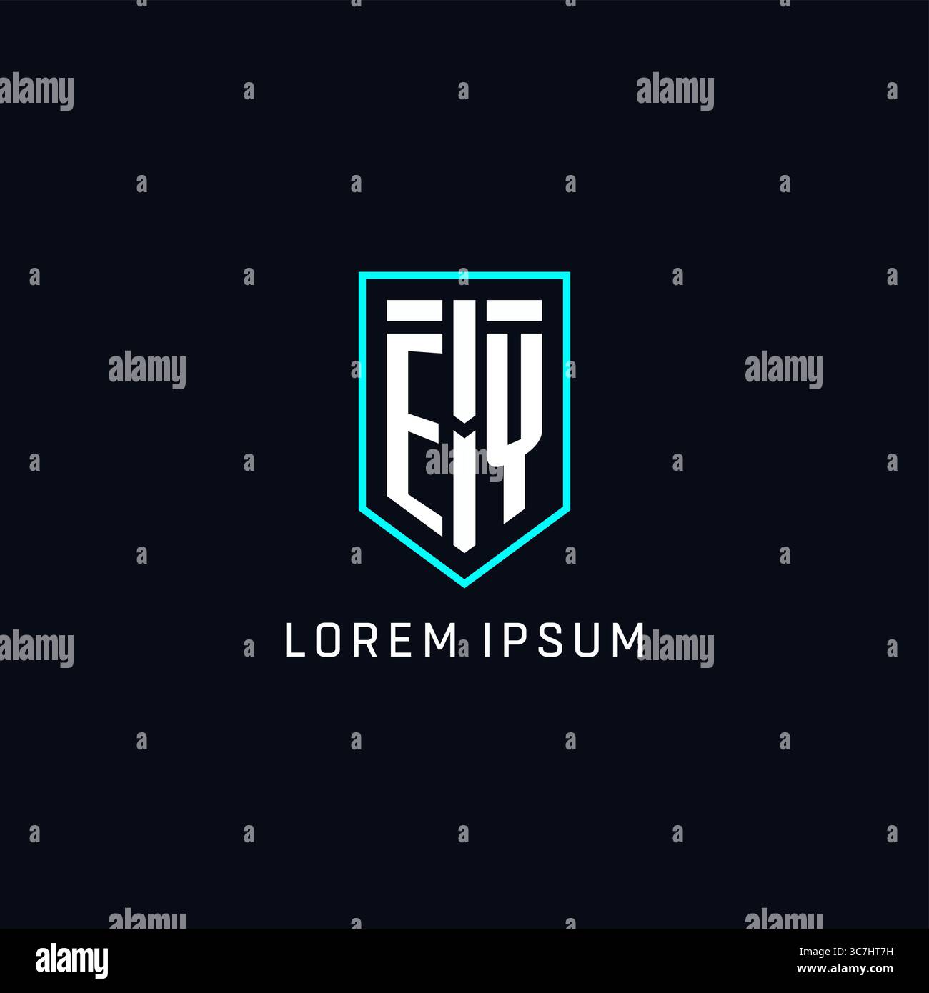 Monogram EY logo shield shape geometric style with simple creative ...