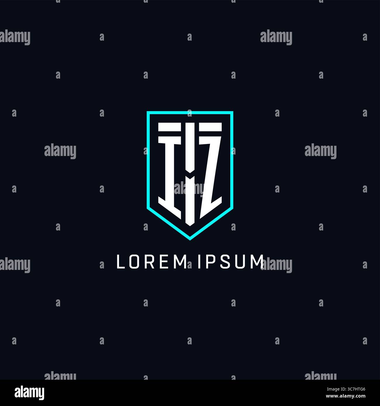 Monogram IZ logo shield shape geometric style with simple creative initial logo design vector graphic Stock Vector