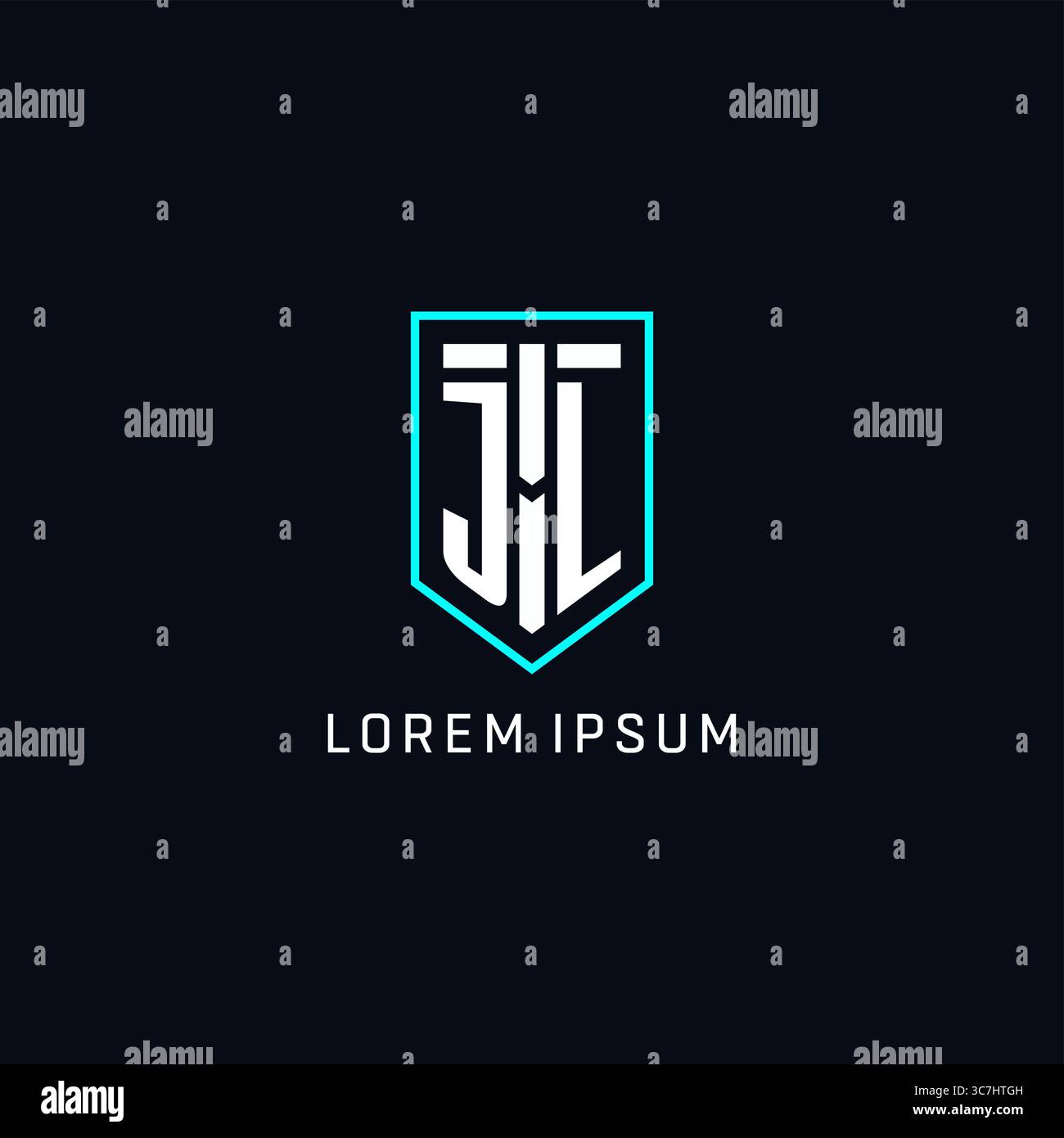 Monogram JL logo shield shape geometric style with simple creative initial logo design vector graphic Stock Vector
