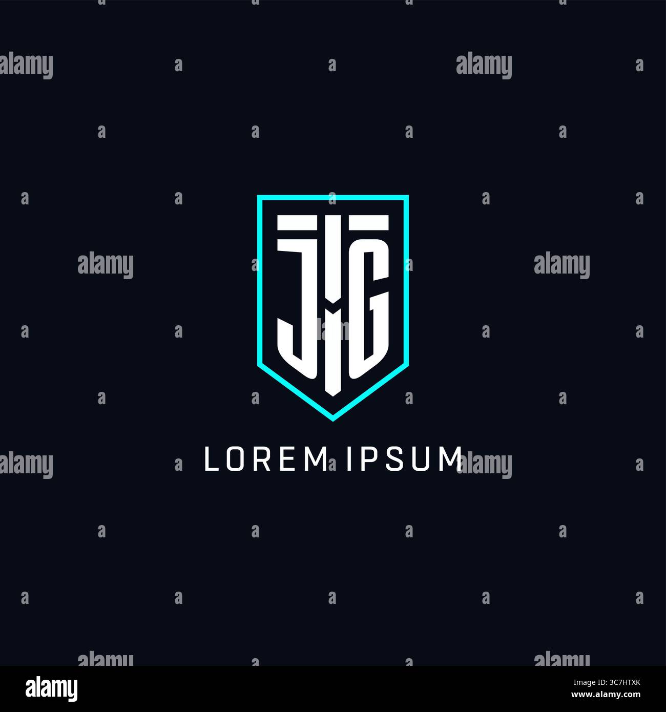 Monogram JG logo shield shape geometric style with simple creative initial logo design vector graphic Stock Vector