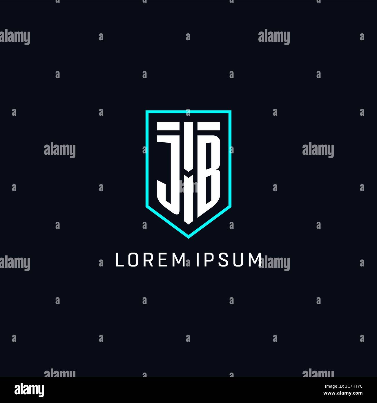Monogram JB logo shield shape geometric style with simple creative initial logo design vector graphic Stock Vector
