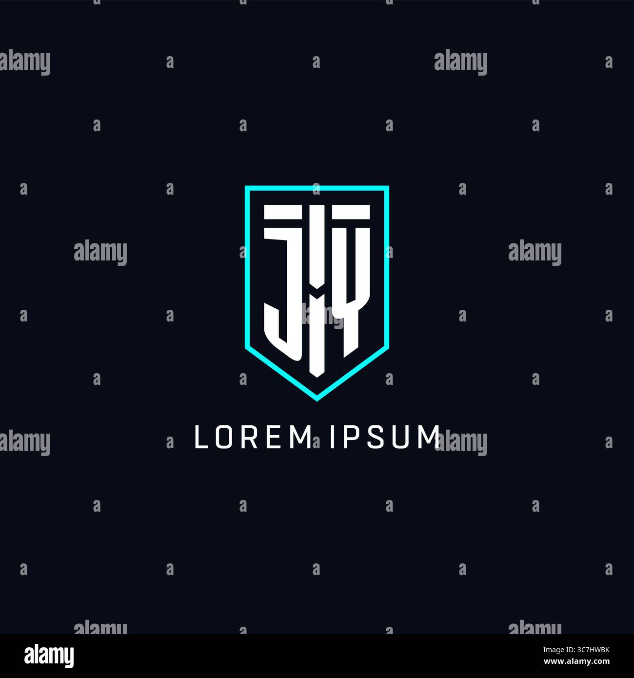Monogram JY logo shield shape geometric style with simple creative initial logo design vector graphic Stock Vector