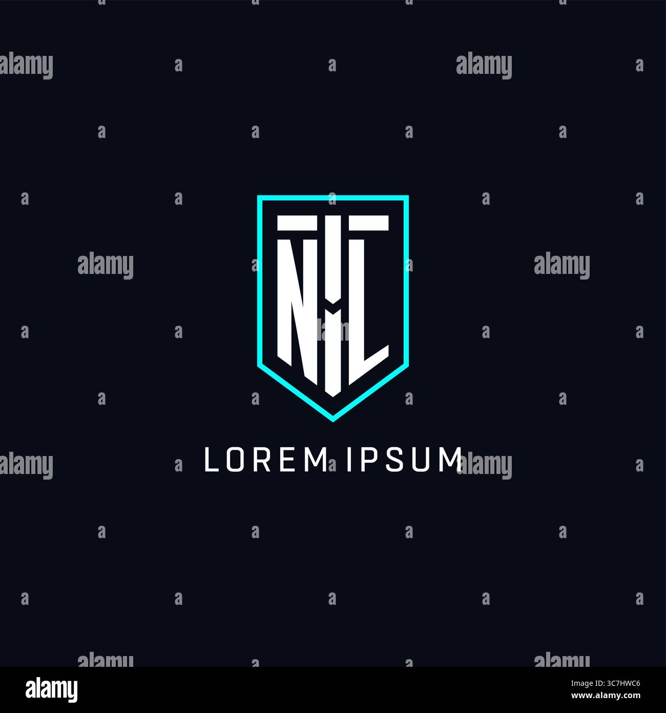 Monogram NL logo shield shape geometric style with simple creative initial logo design vector graphic Stock Vector