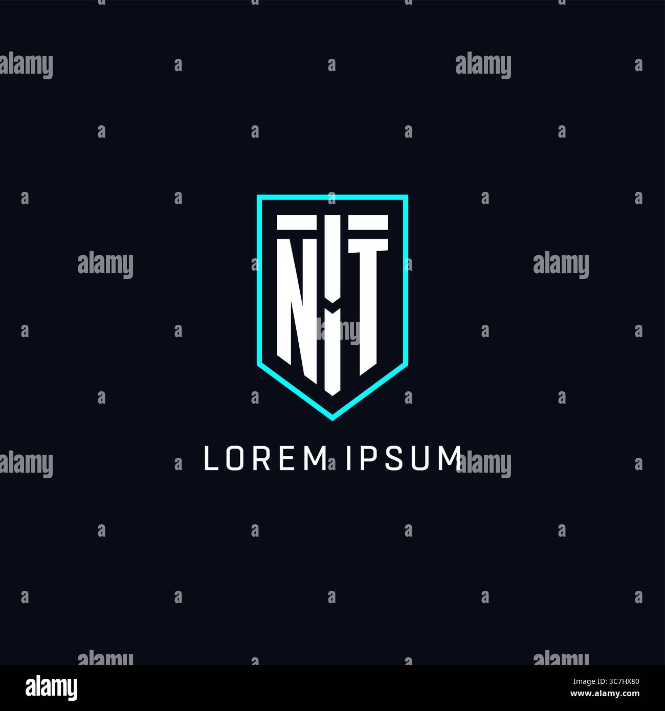 Monogram NT logo shield shape geometric style with simple creative initial logo design vector graphic Stock Vector