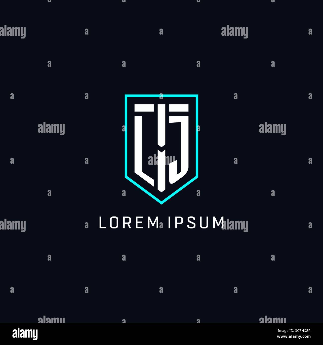 Monogram LJ logo shield shape geometric style with simple creative initial logo design vector graphic Stock Vector