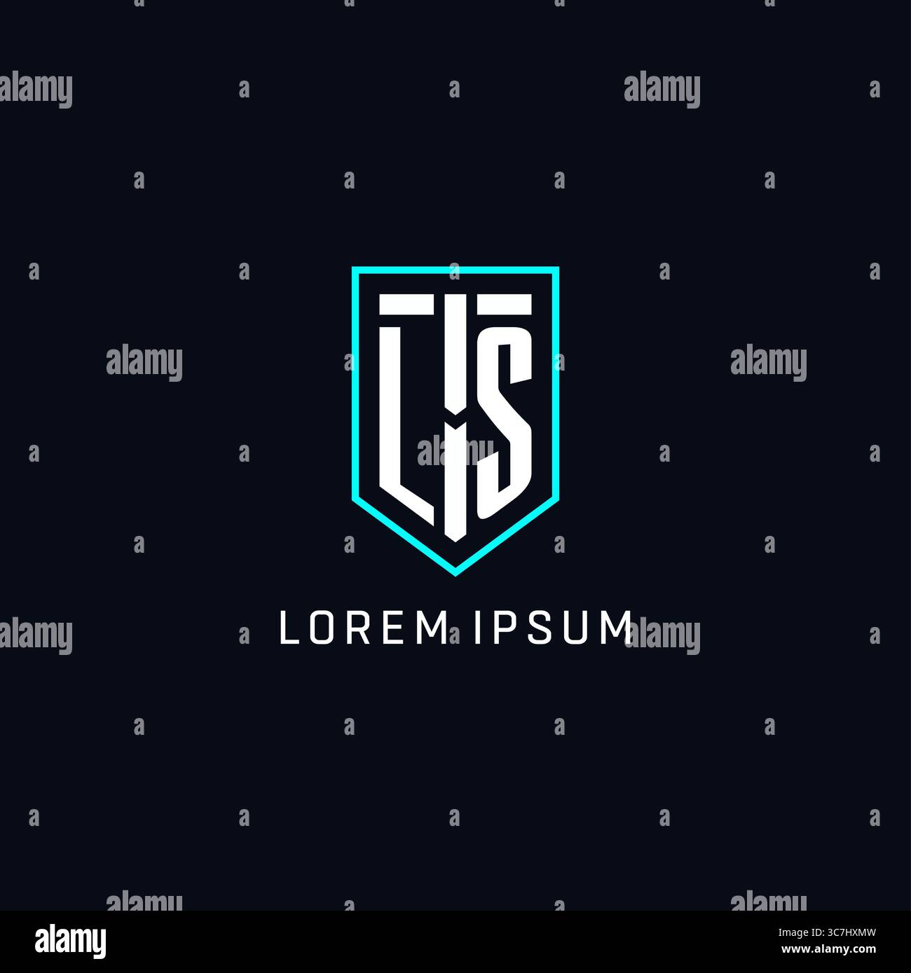 Monogram LS logo shield shape geometric style with simple creative initial logo design vector graphic Stock Vector