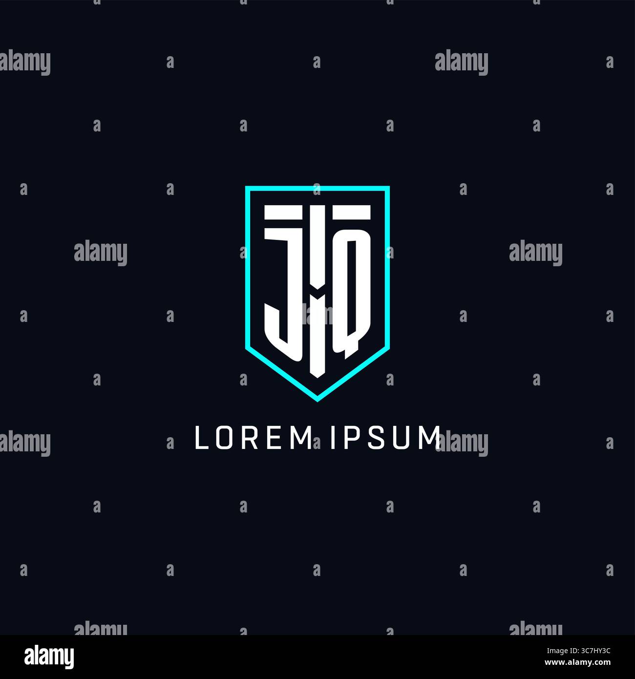 Monogram JQ logo shield shape geometric style with simple creative initial logo design vector graphic Stock Vector