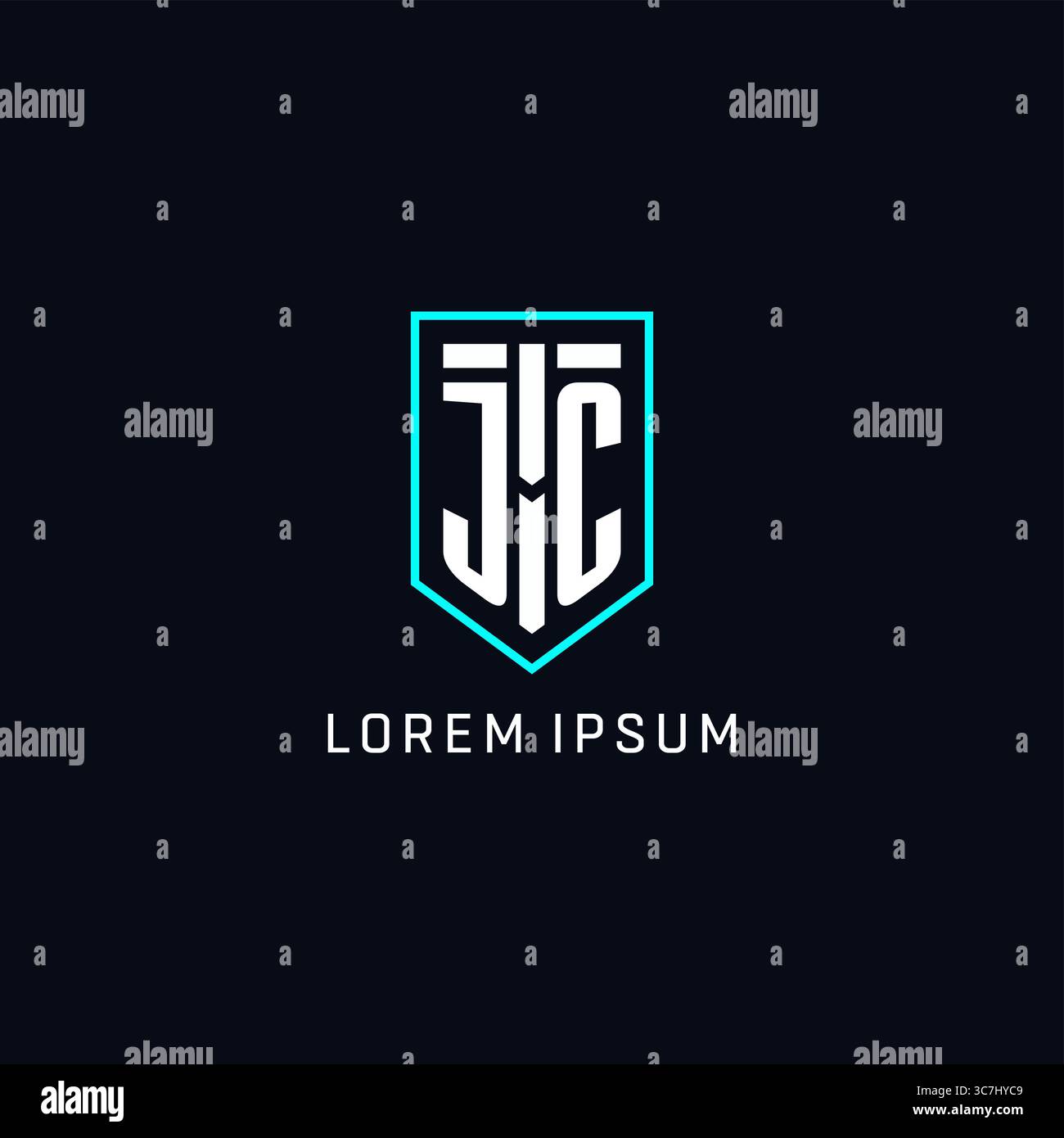 Monogram JC logo shield shape geometric style with simple creative initial logo design vector graphic Stock Vector