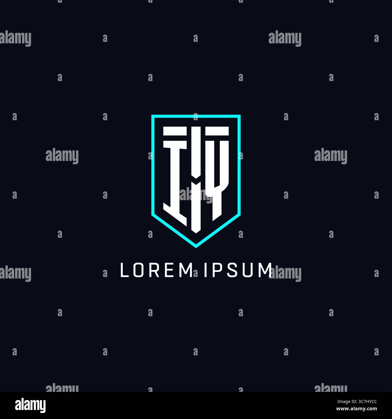 Monogram IY logo shield shape geometric style with simple creative initial logo design vector graphic Stock Vector