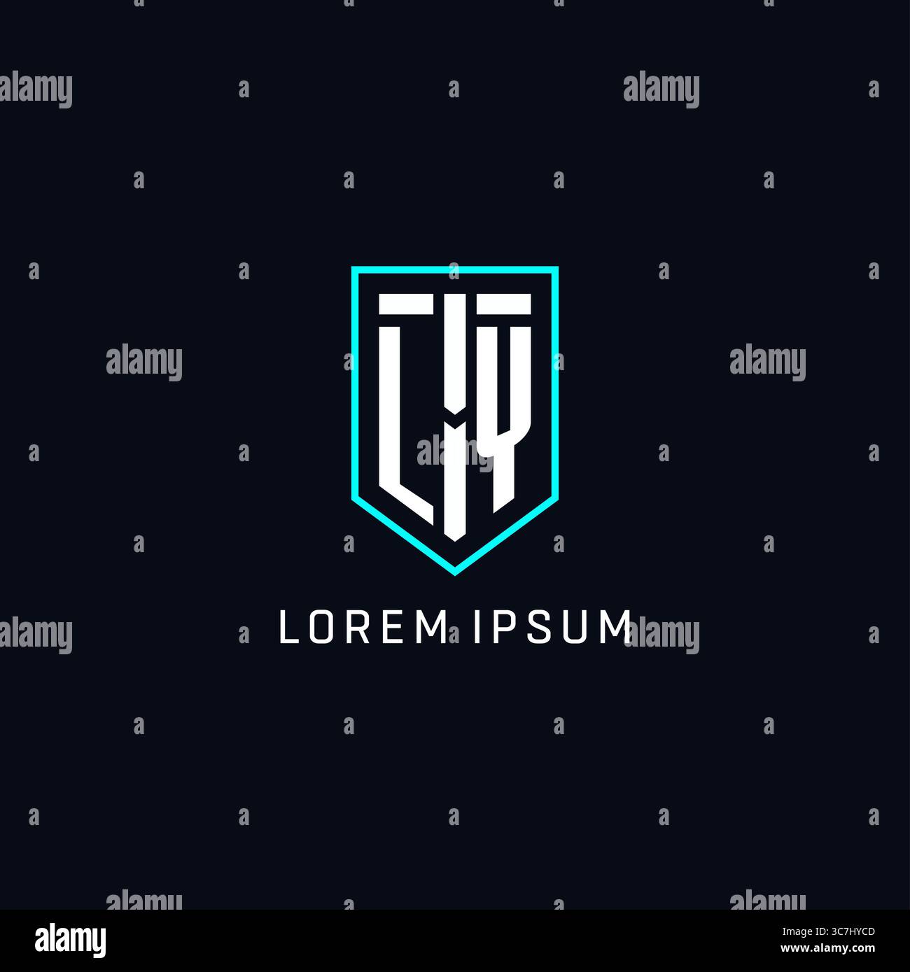 Monogram LY logo shield shape geometric style with simple creative initial logo design vector graphic Stock Vector
