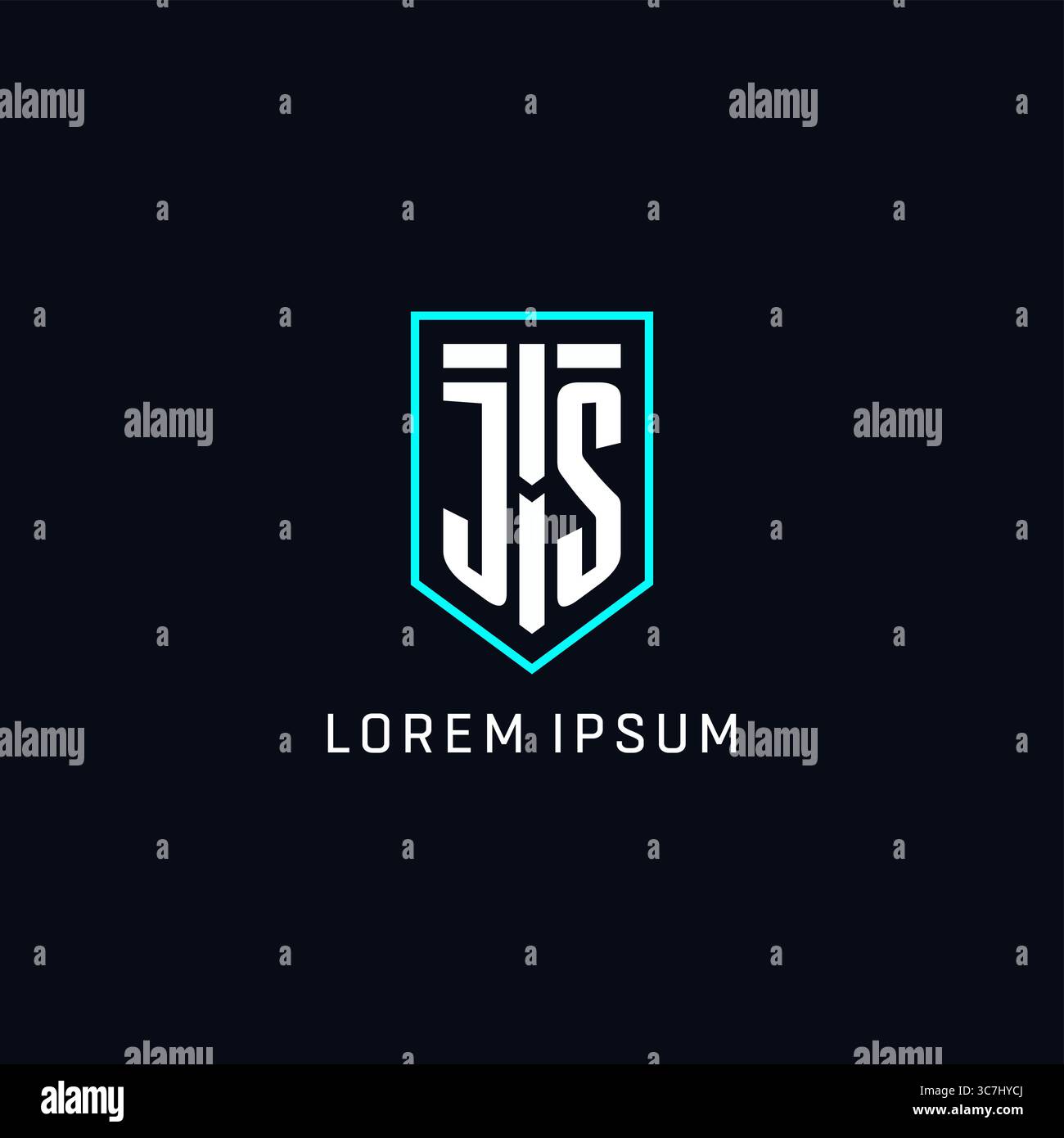 Monogram JS logo shield shape geometric style with simple creative initial logo design vector graphic Stock Vector