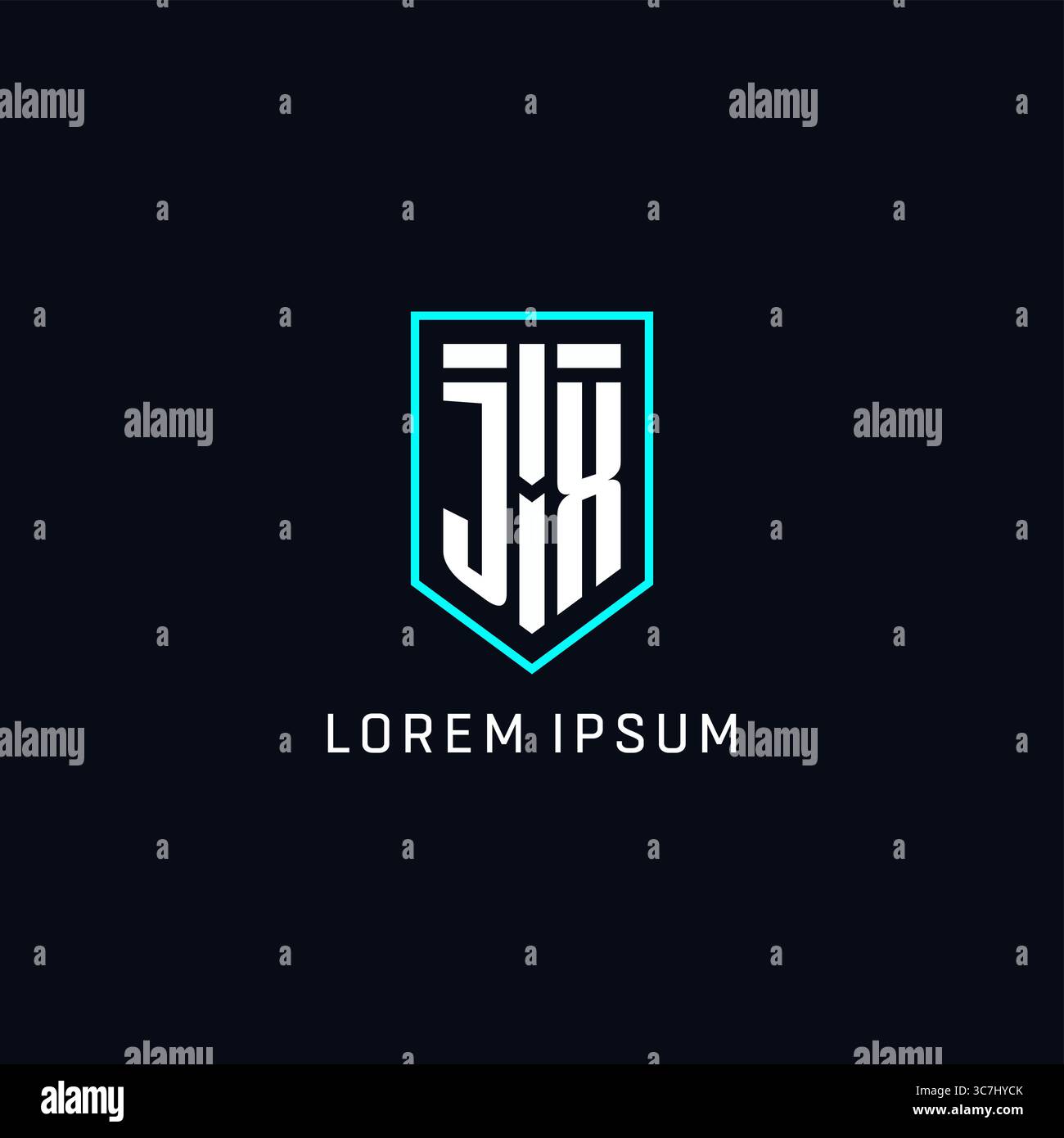 Monogram JX logo shield shape geometric style with simple creative initial logo design vector graphic Stock Vector