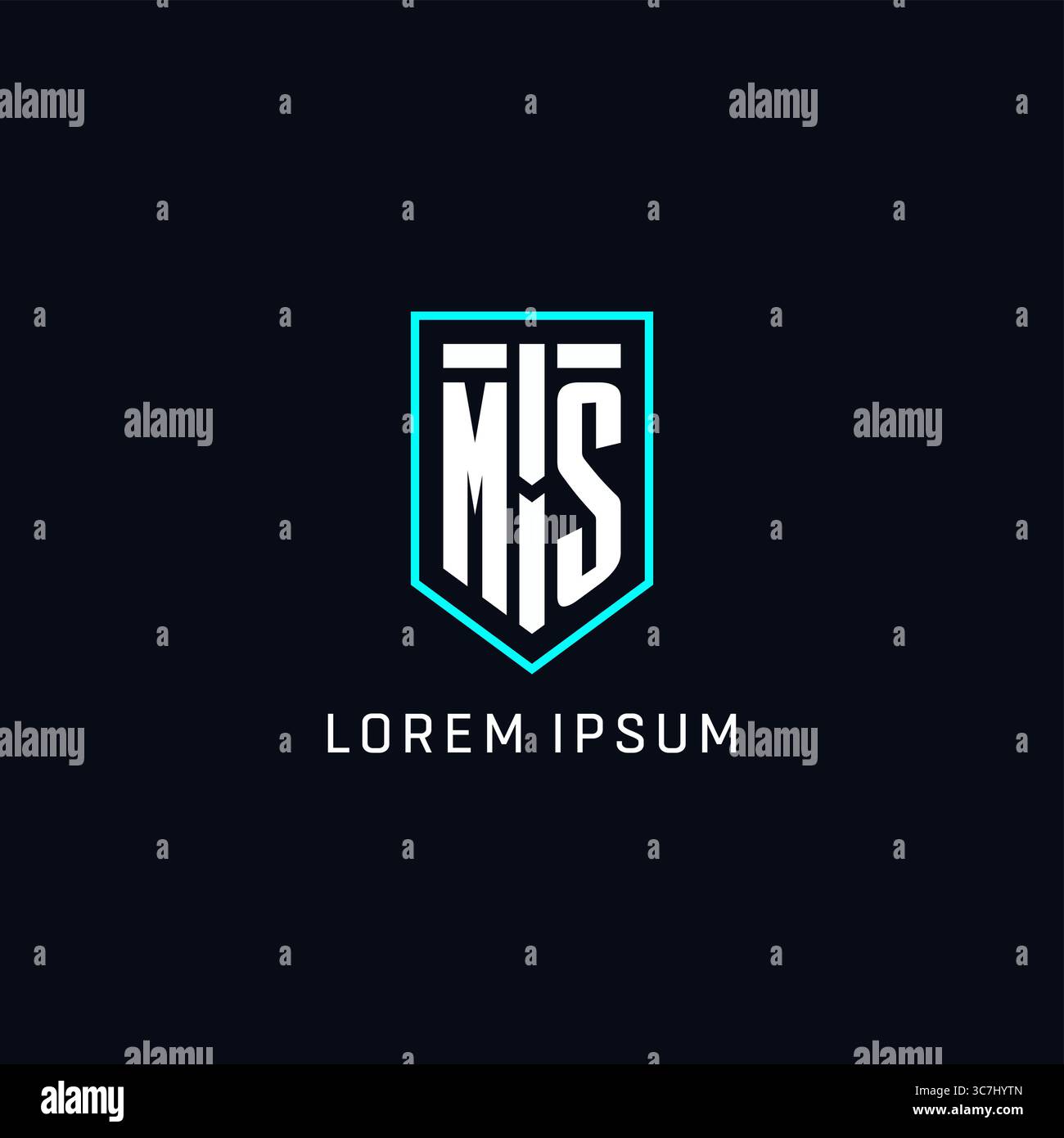 Monogram MS logo shield shape geometric style with simple creative initial logo design vector graphic Stock Vector
