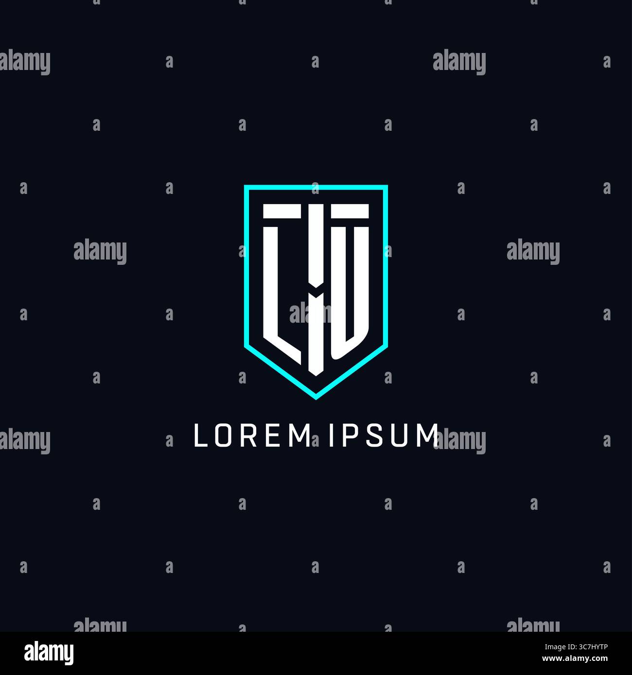Monogram LU logo shield shape geometric style with simple creative initial logo design vector graphic Stock Vector