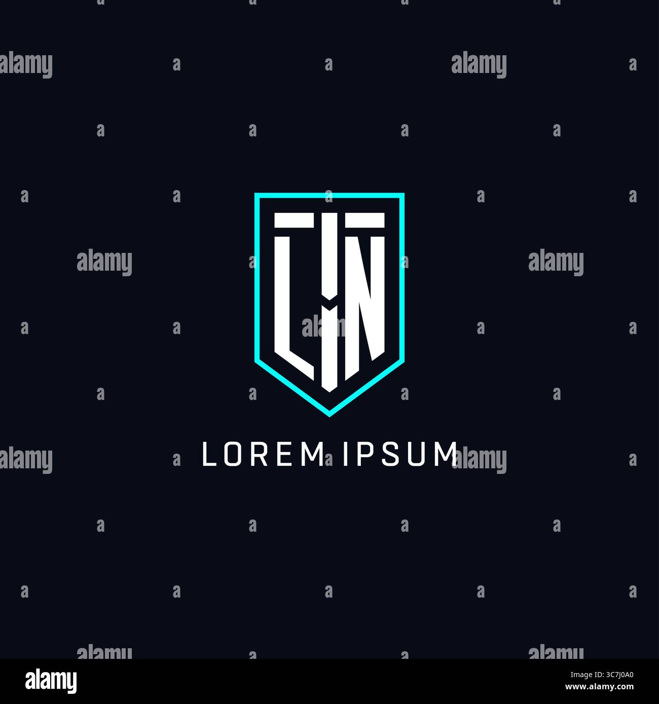 Monogram LN logo shield shape geometric style with simple creative initial logo design vector graphic Stock Vector
