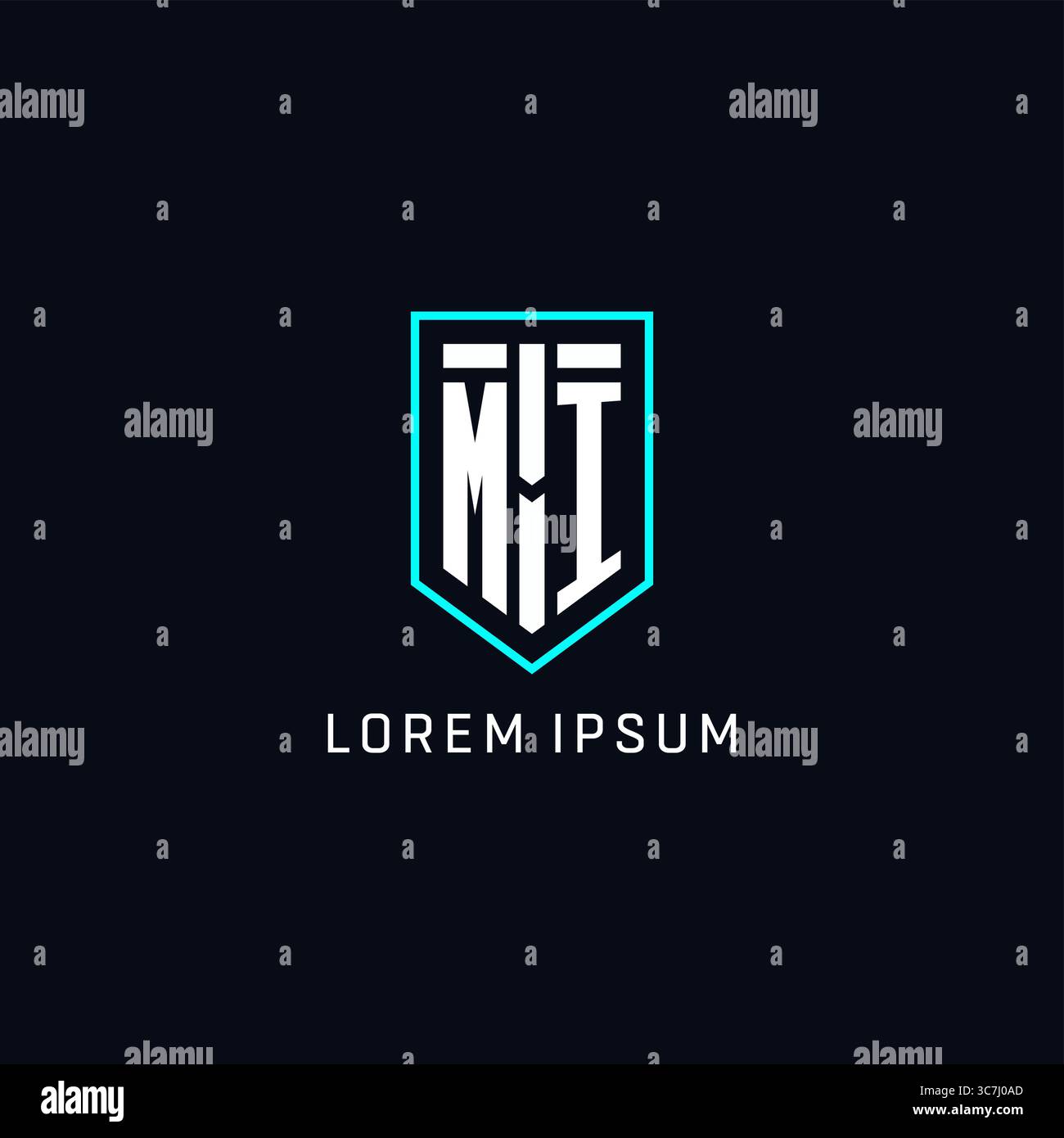 Monogram MI logo shield shape geometric style with simple creative initial logo design vector graphic Stock Vector