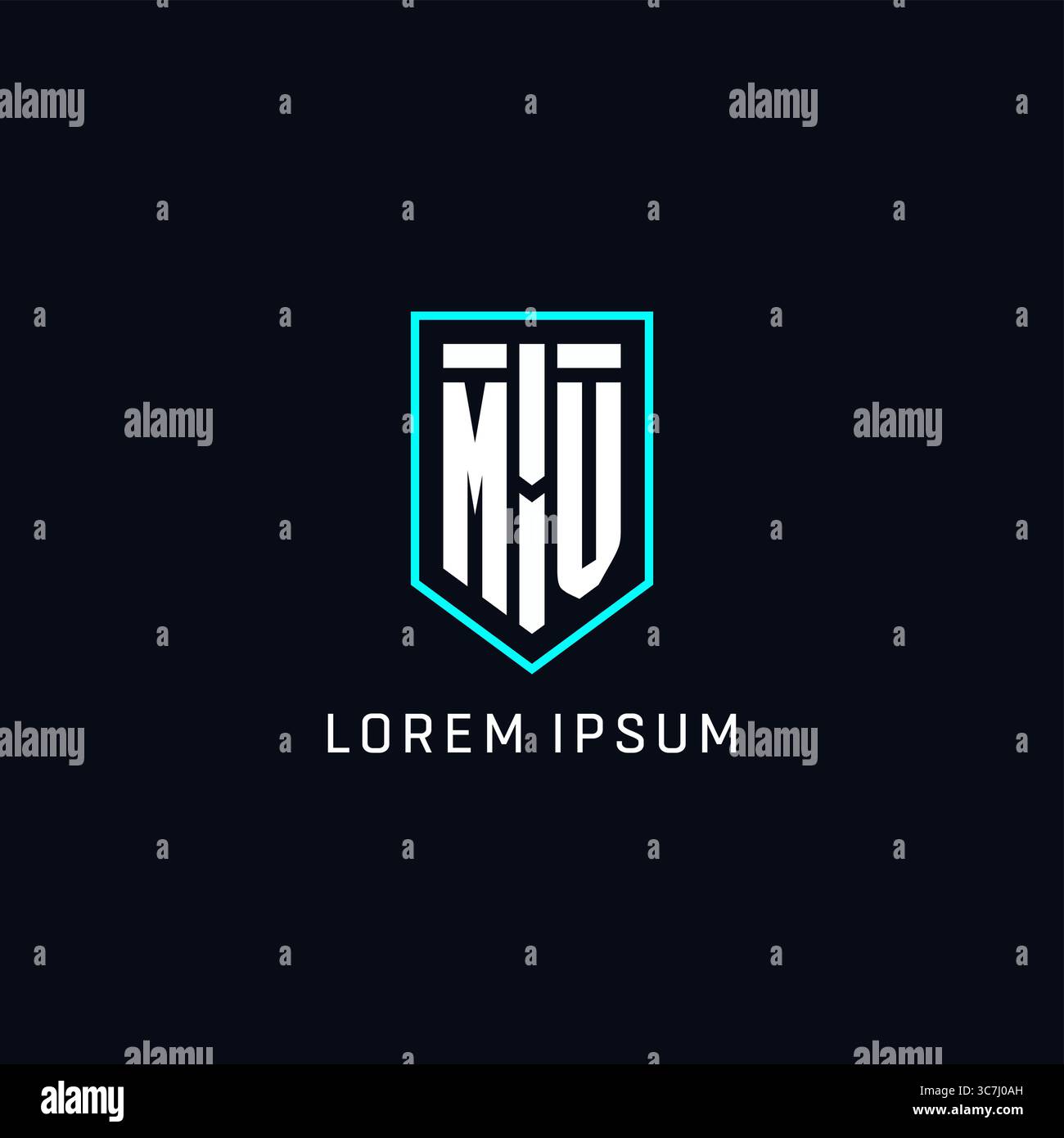 Monogram MV logo shield shape geometric style with simple creative initial logo design vector graphic Stock Vector