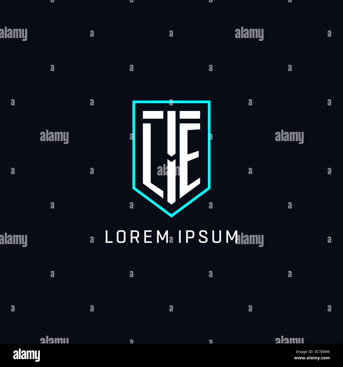 Monogram LE logo shield shape geometric style with simple creative initial logo design vector graphic Stock Vector