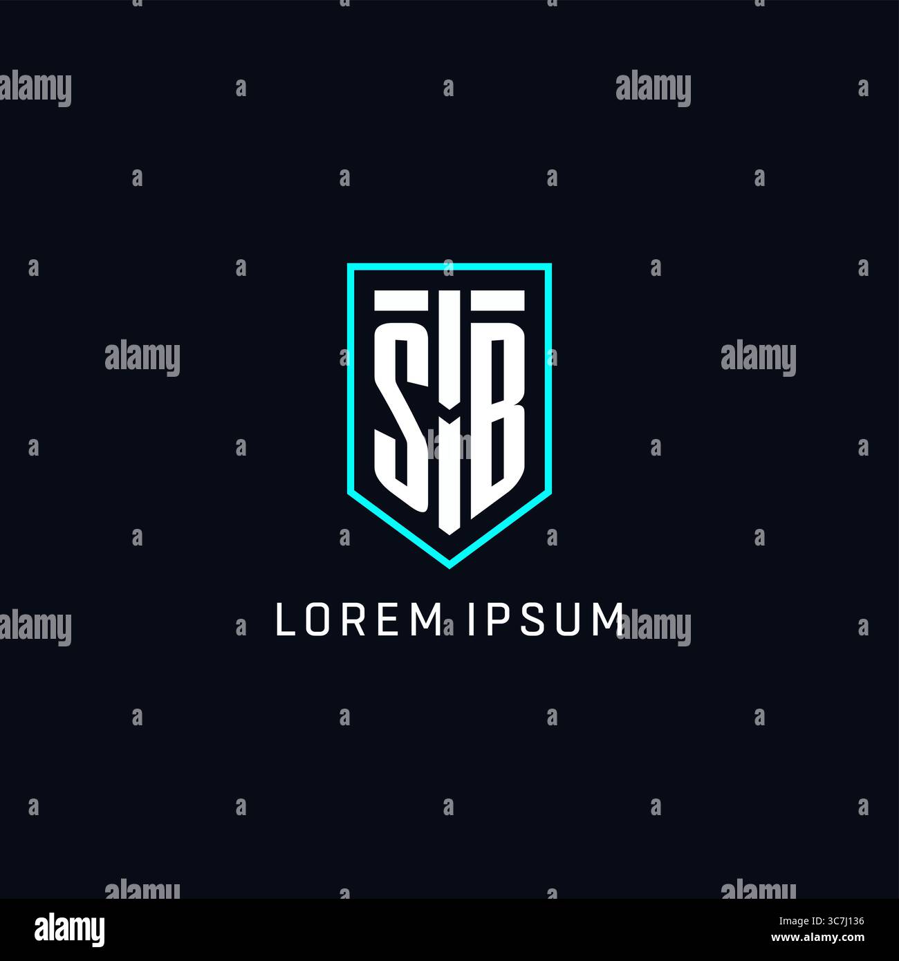 Monogram SB logo shield shape geometric style with simple creative initial logo design vector graphic Stock Vector