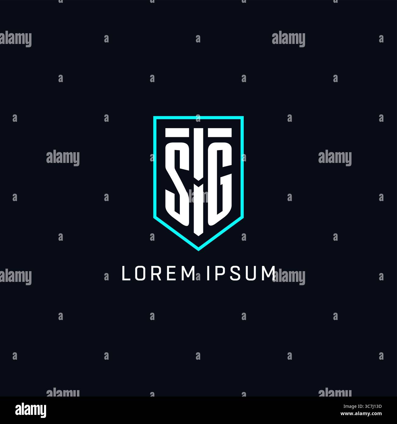 Monogram SG logo shield shape geometric style with simple creative initial logo design vector graphic Stock Vector