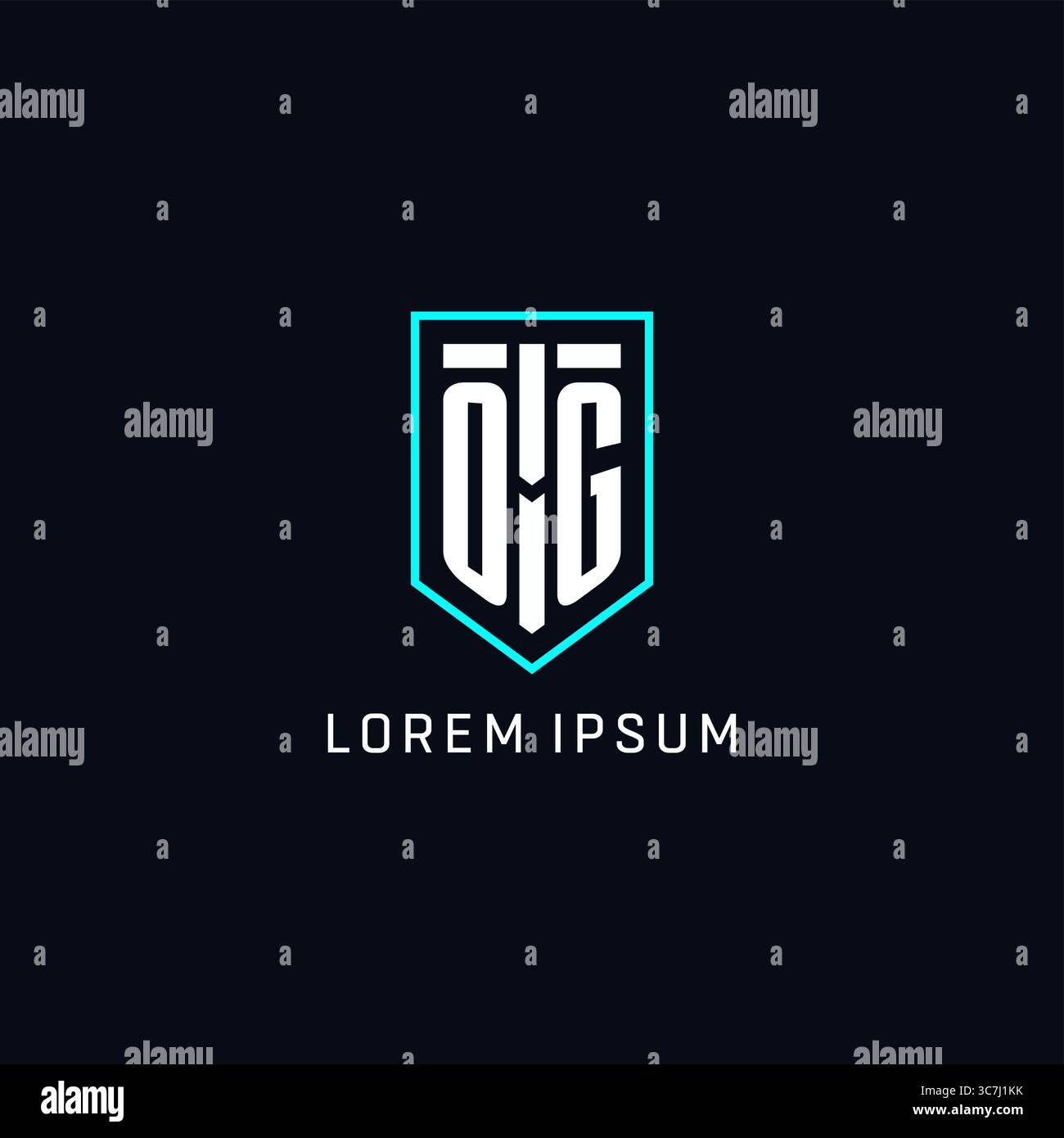 Monogram OG logo shield shape geometric style with simple creative initial logo design vector graphic Stock Vector