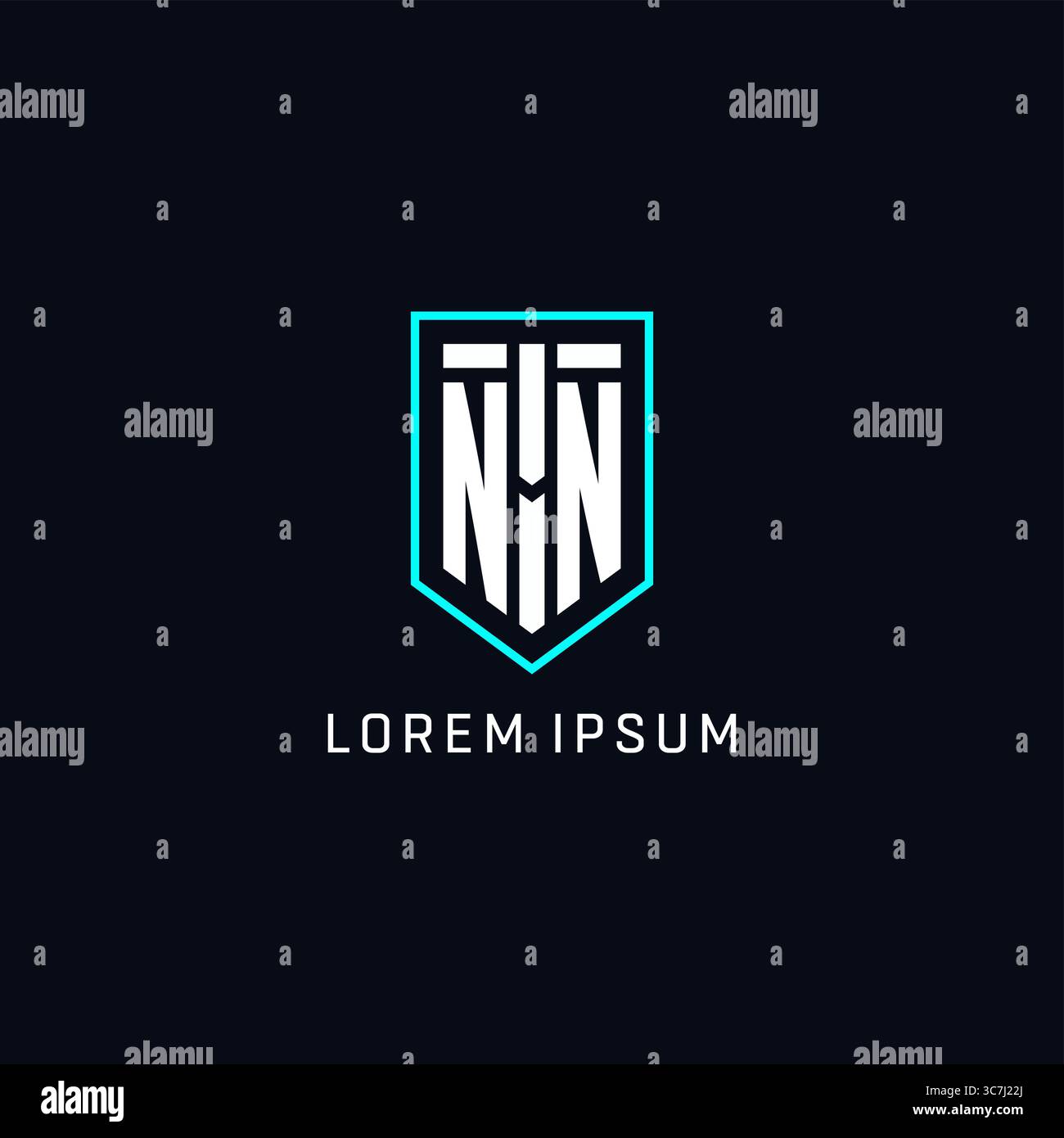 Monogram NN logo shield shape geometric style with simple creative initial logo design vector graphic Stock Vector