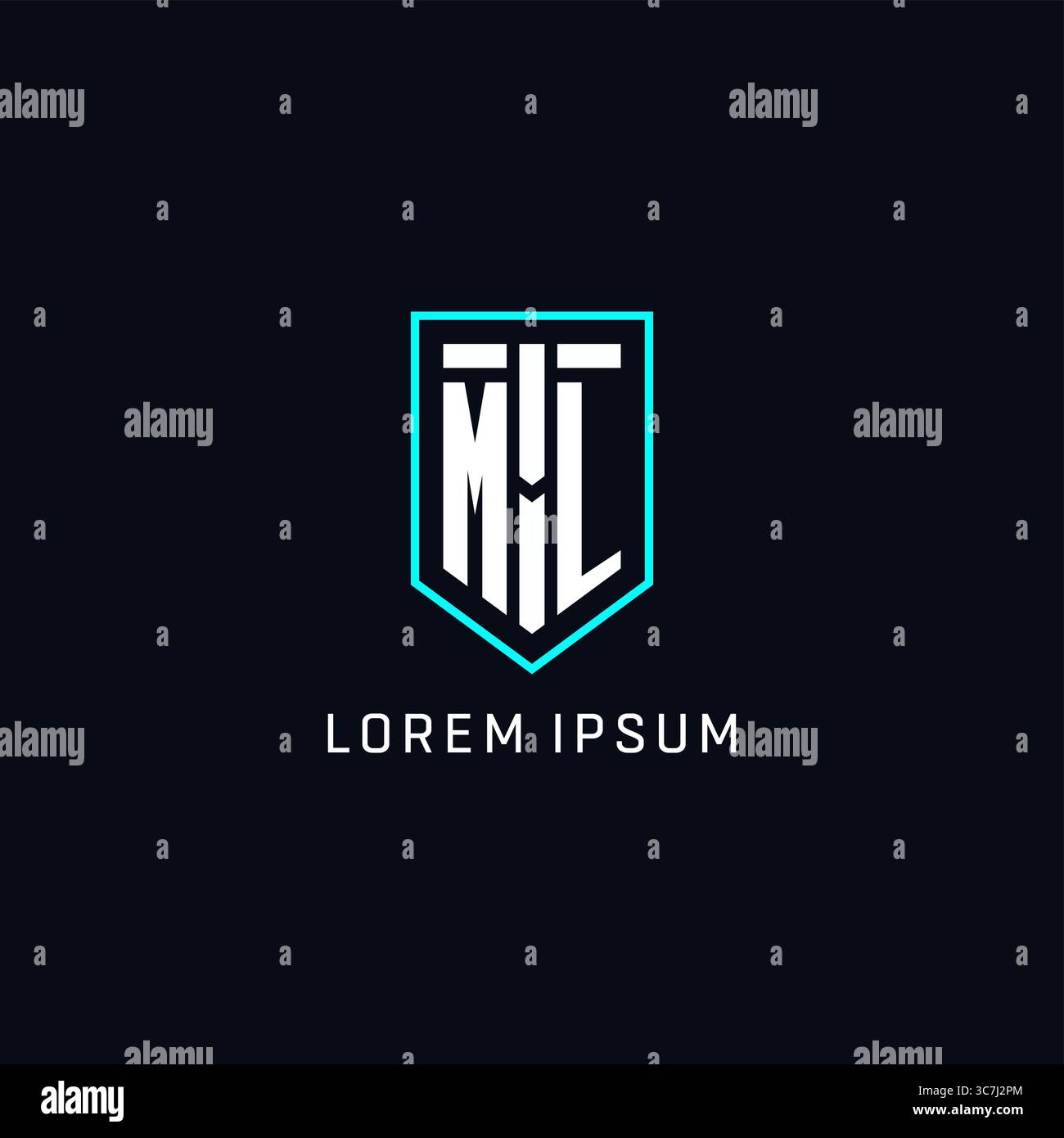 Monogram ML logo shield shape geometric style with simple creative initial logo design vector graphic Stock Vector