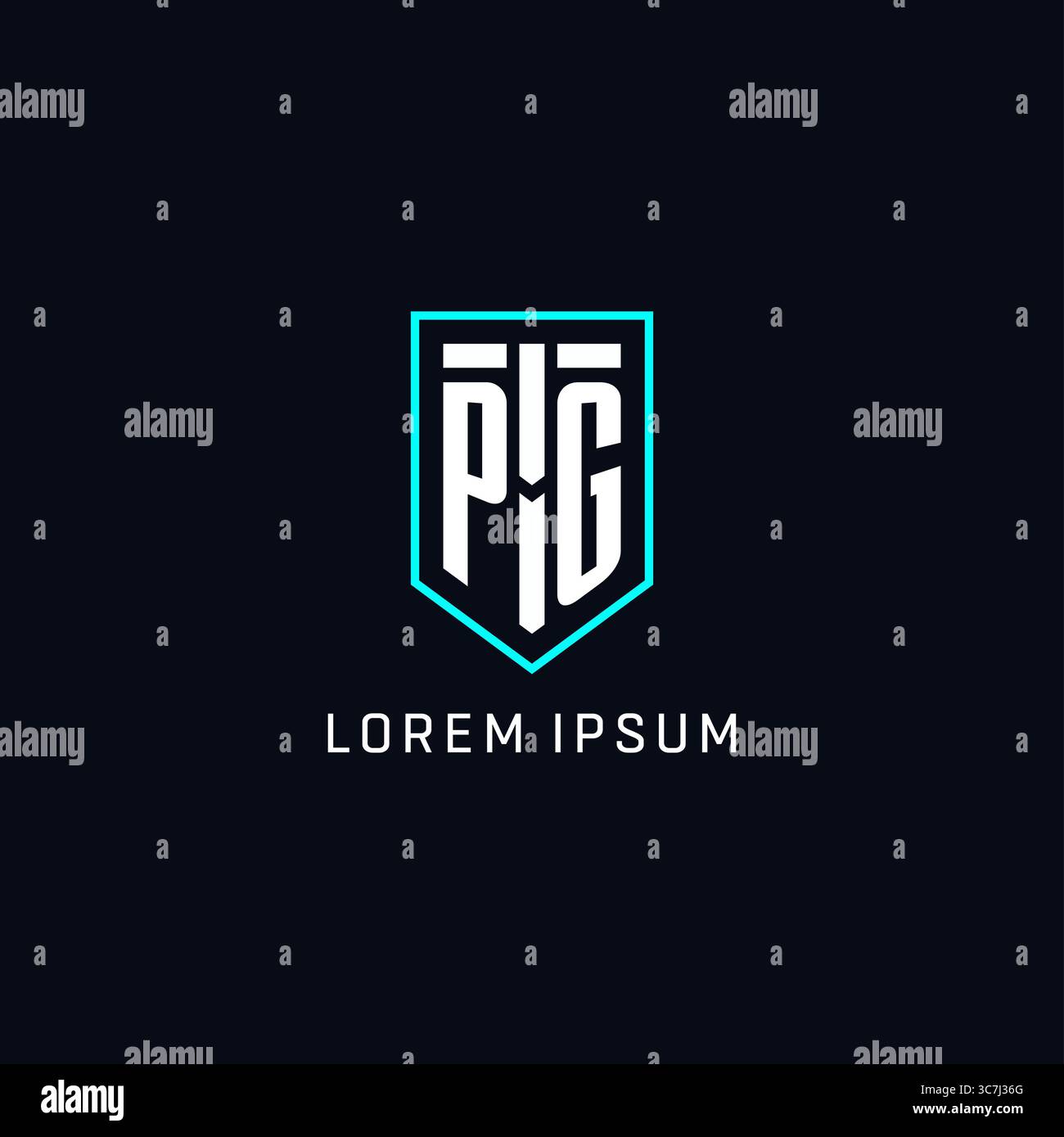 Monogram PG logo shield shape geometric style with simple creative initial logo design vector graphic Stock Vector