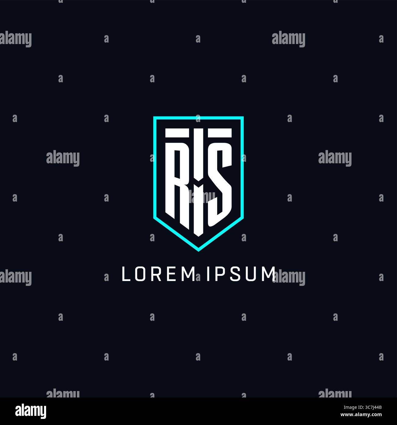 Monogram RS logo shield shape geometric style with simple creative initial logo design vector graphic Stock Vector