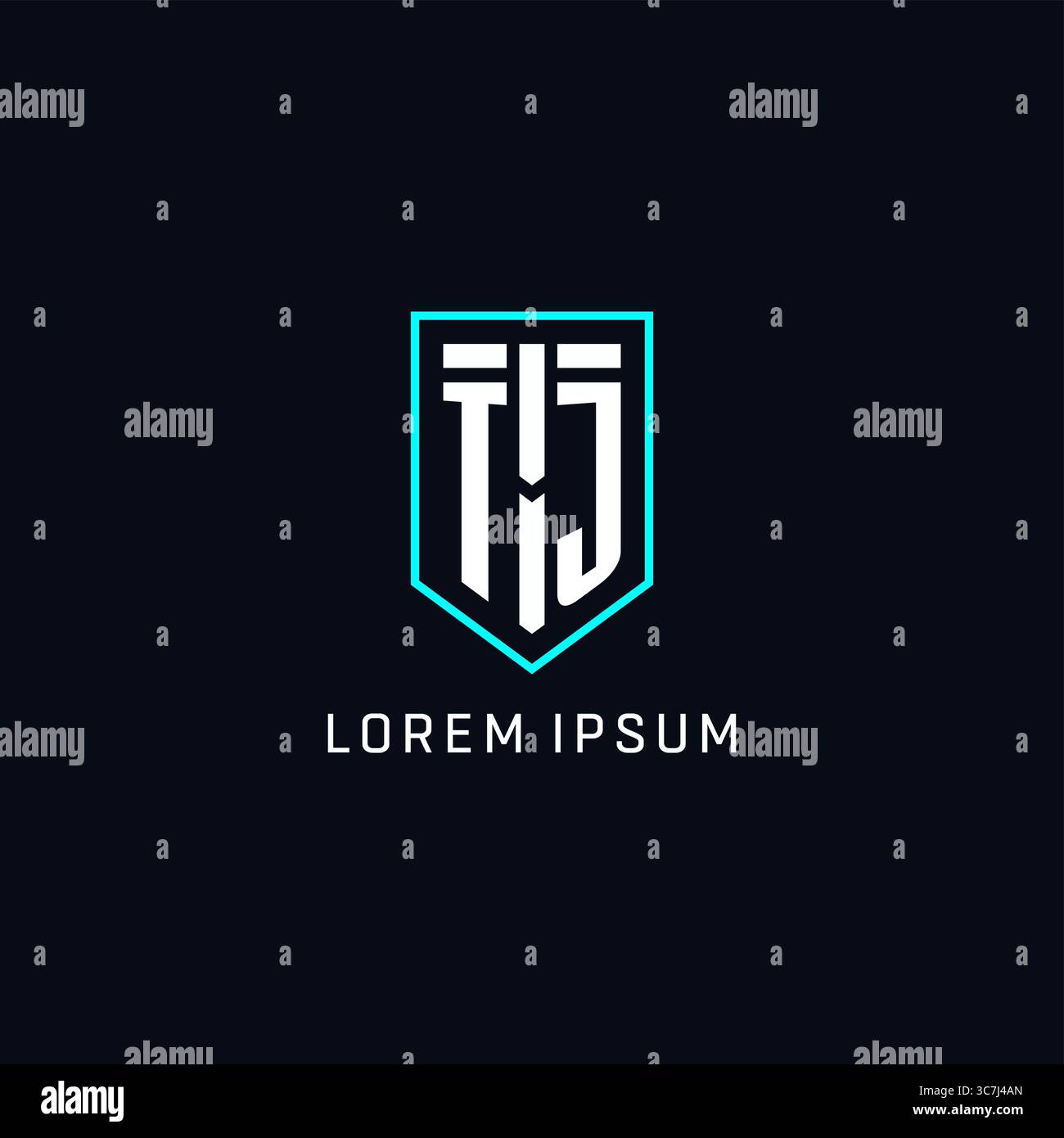 Monogram TJ logo shield shape geometric style with simple creative initial logo design vector graphic Stock Vector