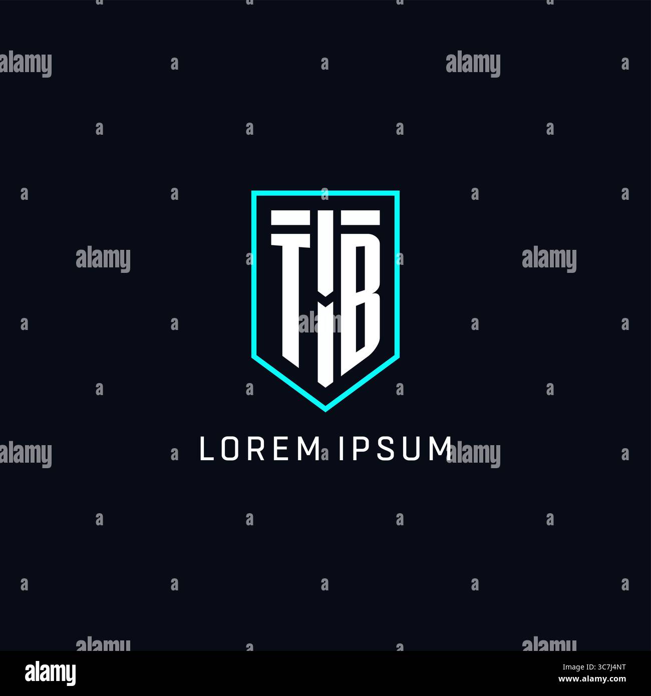Monogram TB logo shield shape geometric style with simple creative initial logo design vector graphic Stock Vector